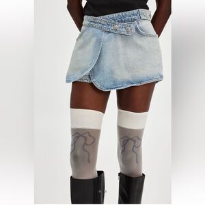 For love and lemons bow printed thigh high socks